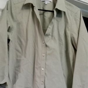 Women's sage long sleeve shirt. FoxCroft size 14 .